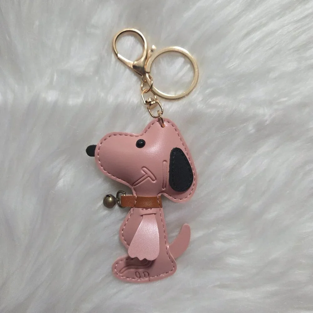 Peanuts Faux Leather Snoopy Keychain